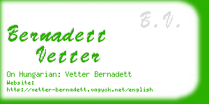 bernadett vetter business card